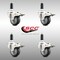 Service Caster 3.5 Inch 316SS Thermoplastic Rubber Swivel 1 Inch Stem Caster Set Lock Brake SCC-SS316TTLEX20S3514-TPRB-1-4 - alternate 2
